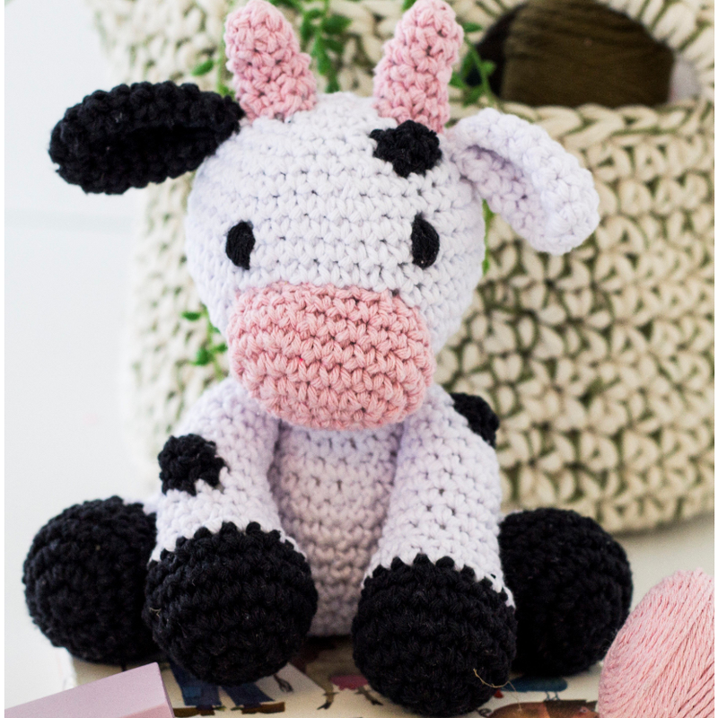 Hoooked Amigurumi Kit - Cow Kirby 19X18cm Colour : Lotus