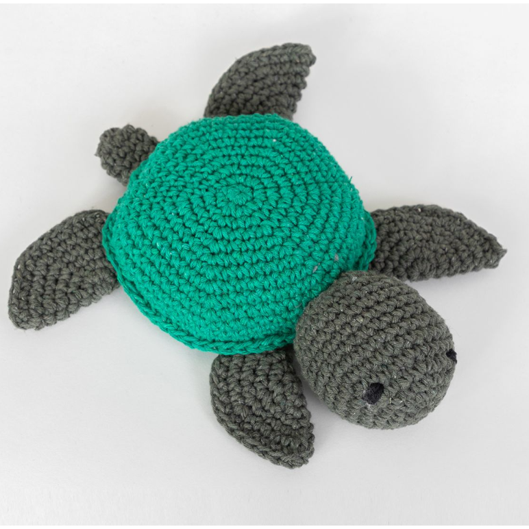 Dark Cyan Hoooked Amigurumi Kit - Turtle Jake 20x22cm Crochet Kits