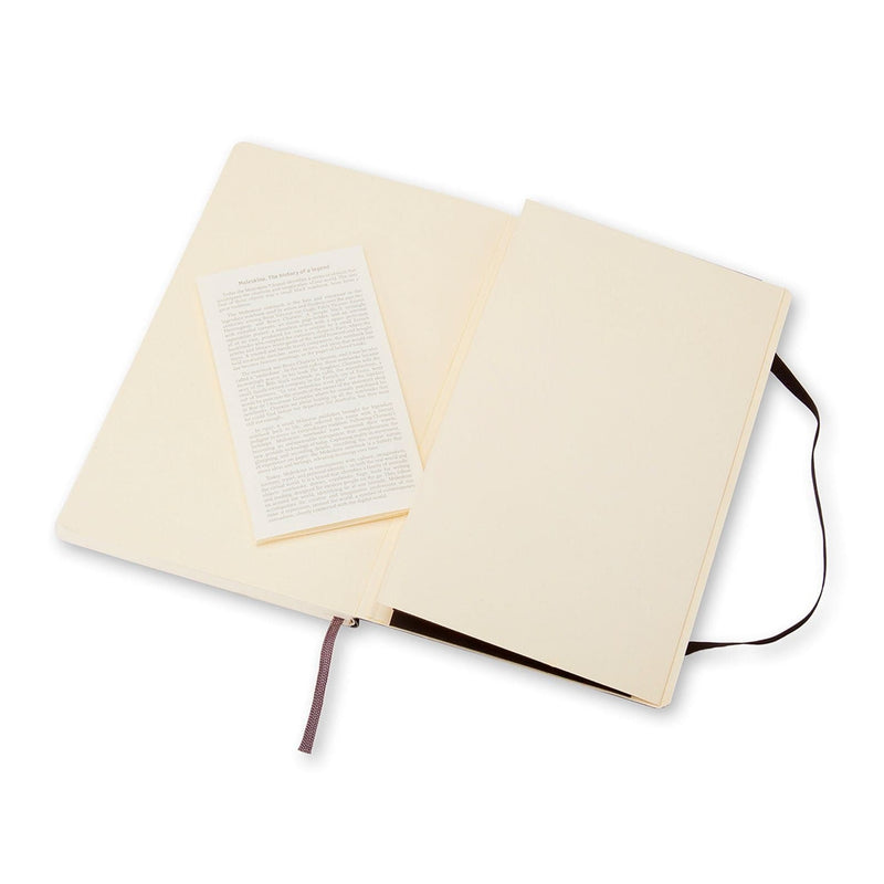 Antique White Moleskine Classic  Soft Cover  Note Book -  Plain  -  Pocket - Black Pads