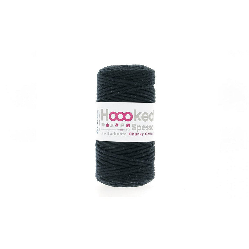 White Smoke Hoooked Spesso Chunky Recycled Cotton Noir 500 Grams 127 Metres Knitting and Crochet Yarn