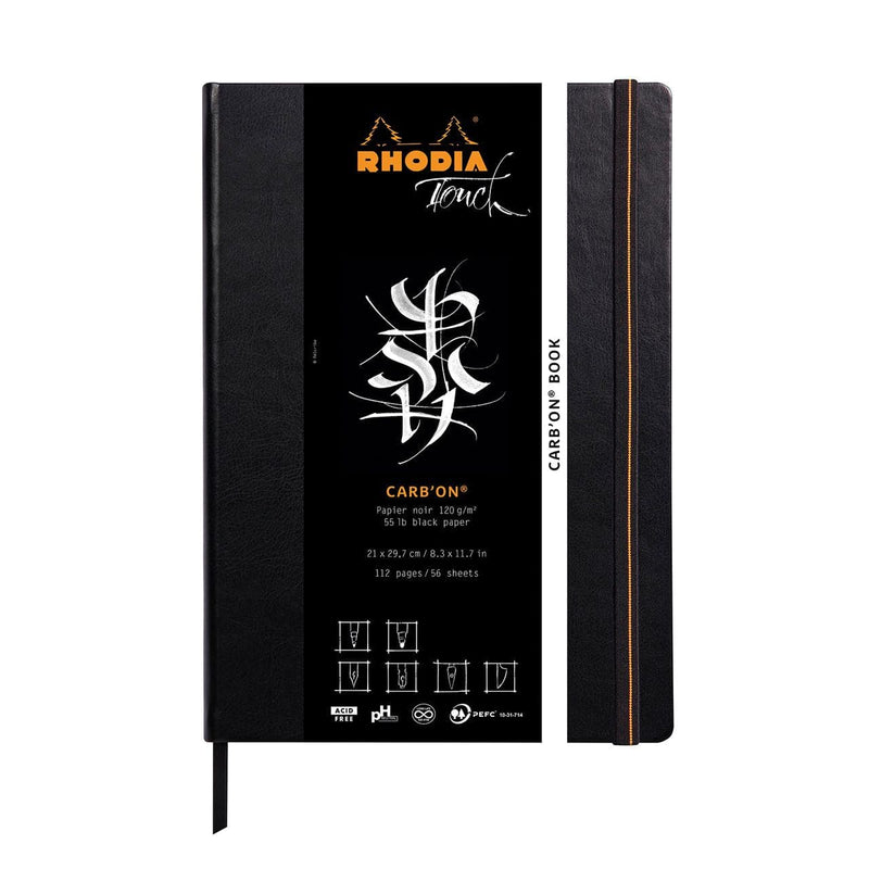 Black Rhodia Touch Carbon Book  Plain  A4 PTRT  Soft Cover   Black Pads