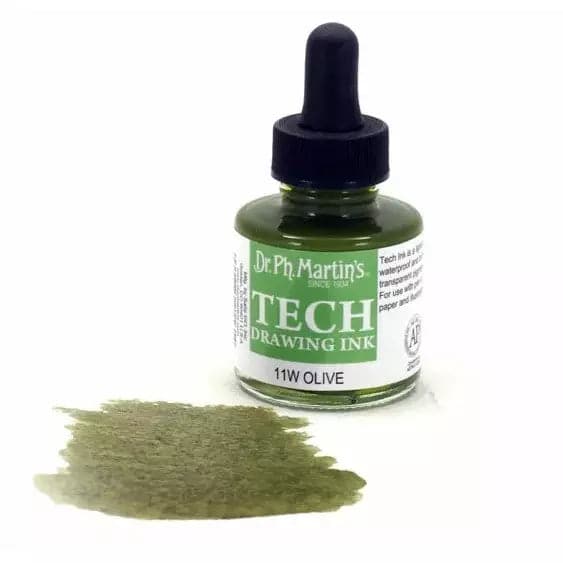 Snow Dr. Ph. Martin's TECH Drawing Ink  29.5ml  Olive Green Inks