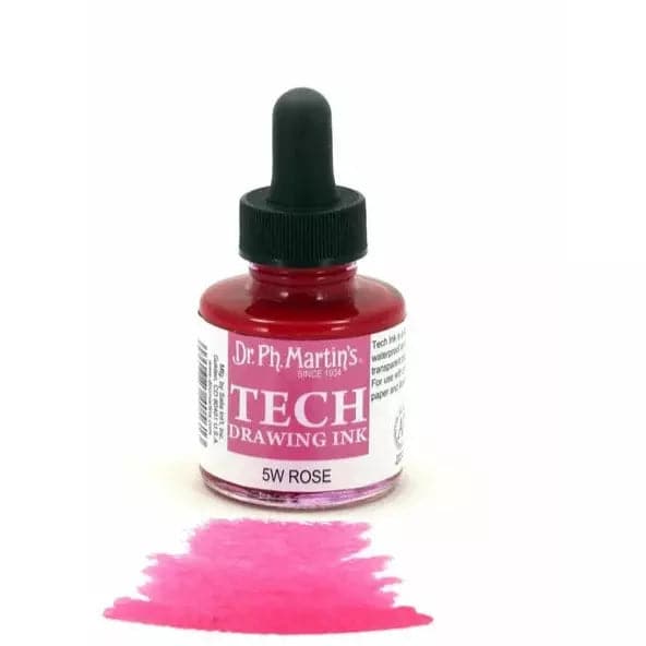 Snow Dr. Ph. Martin's TECH Drawing Ink  29.5ml  Rose Inks