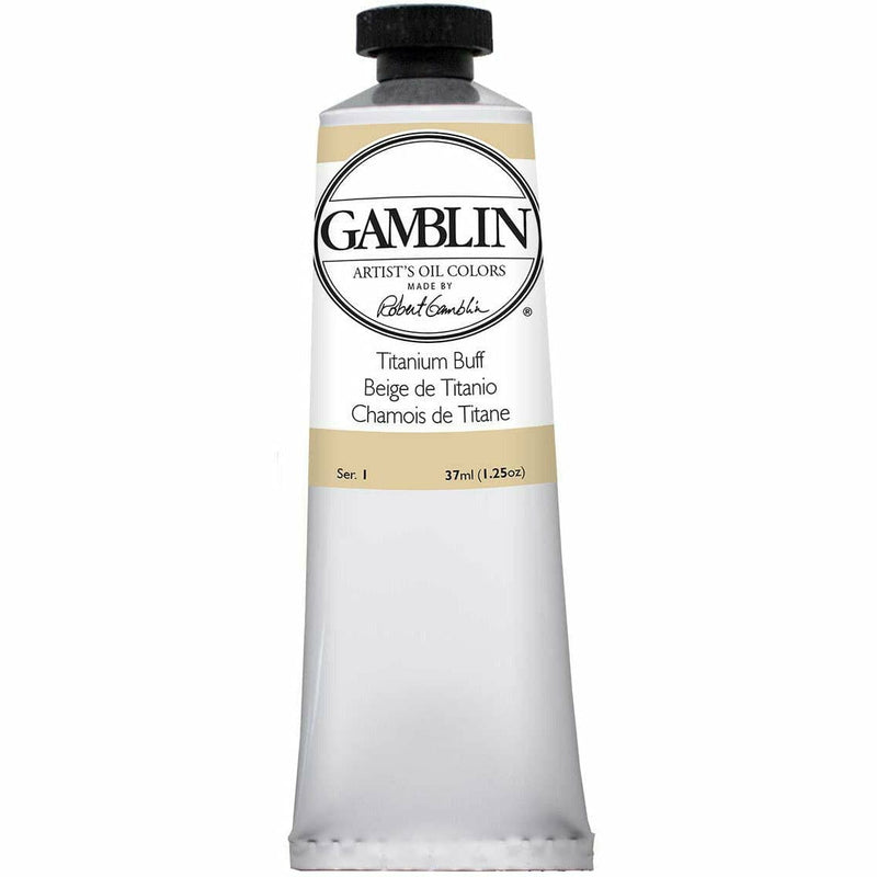 Light Gray Gamblin Artist Grade Oil Paint Titanium Buff Series 1, 37ml Oil Paints