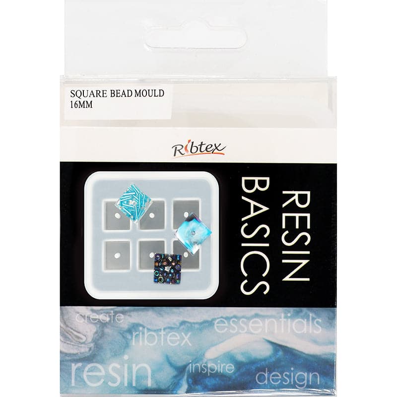 Black Ribtex Resin Silicone Mould Square Beads 16mm Resin Moulds
