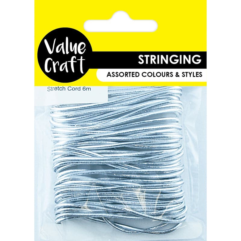 Light Gray Value Craft  Craft Elastic Stretch Cord Silver 6M Jewelry Cord and String