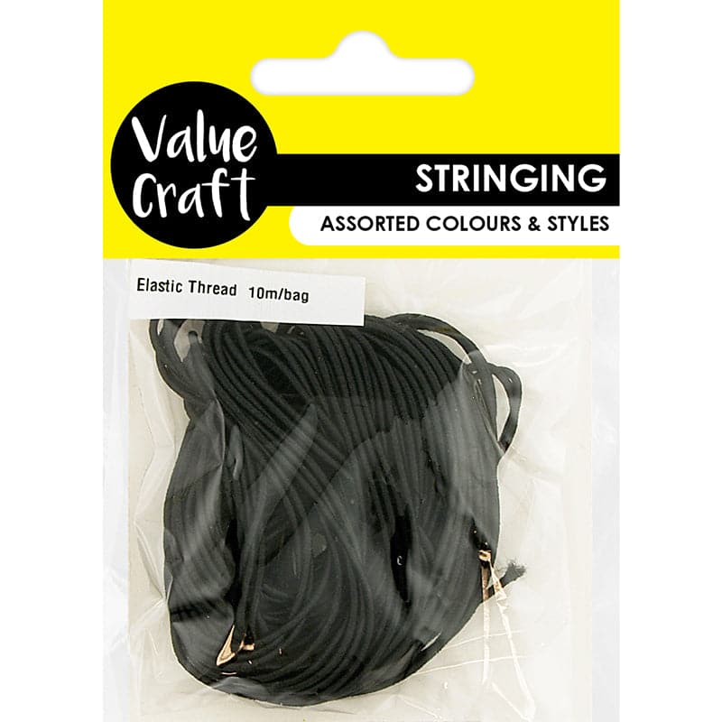 Dark Slate Gray Value Craft  Craft Elastic Thread Black 10M Jewelry Cord and String