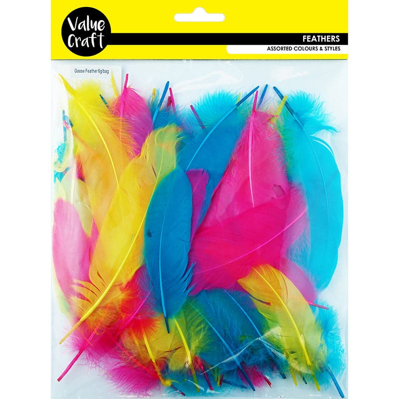 Goldenrod Value Craft  Feather Goose Satin Bright Mix 6G Feathers