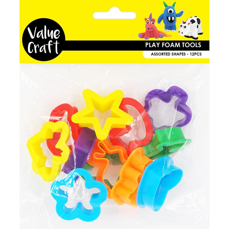 Beige Value Craft  Play Foam Shape Cutters Assorted 12 Pieces Beads