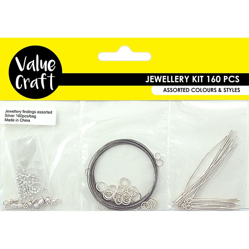 Beige Value Craft   Triple Pack Asst Slv Component 160 Piece Jewelry and Beading Tools