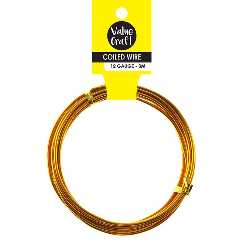 Gold Value Craft Craft Wire-Gold 12 gauge, 3m Jewelry & Beading Wire