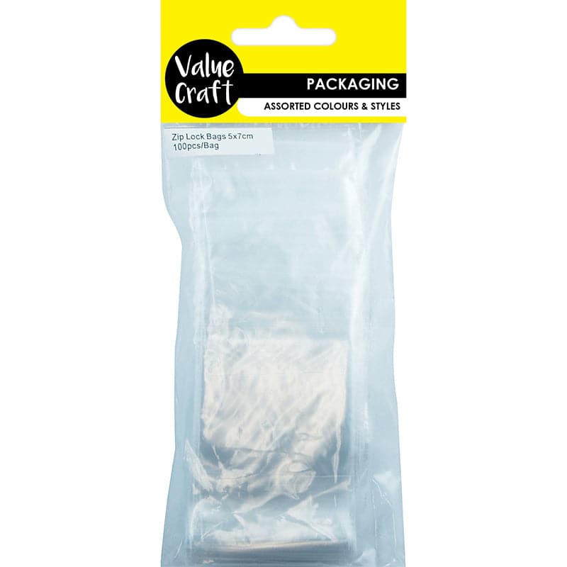 Light Gray Value Craft  Zip Lock Bags 5X7cm 100 Piece Craft Storage