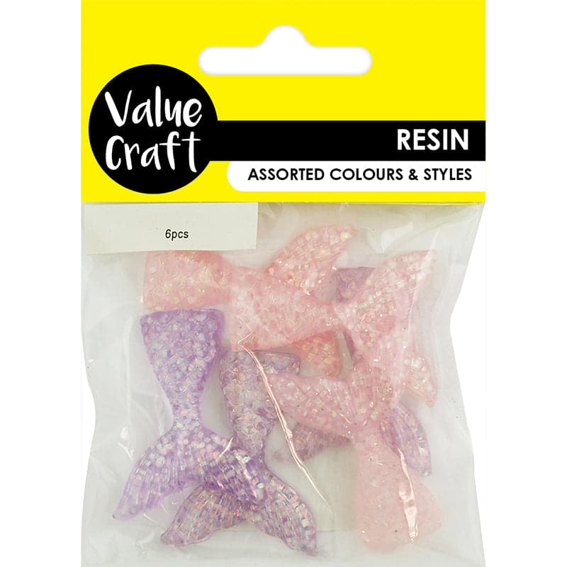 Gray Value Craft Resin Mermaid Tails-Pastel Ab (6 Piece) Kids Craft Basics