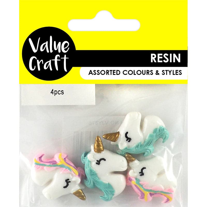 Light Gray Value Craft  Resin Unicorn 4 Pieces Resin Accessories