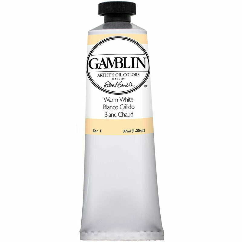 Light Gray Gamblin Artist Grade Oil Paint Warm White Series 1, 37ml Oil Paints