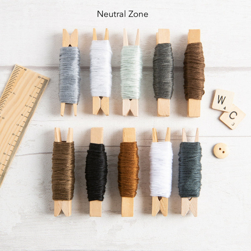 Saddle Brown Rainbow Embroidery Kit - Neutral Zone Needlework Kits