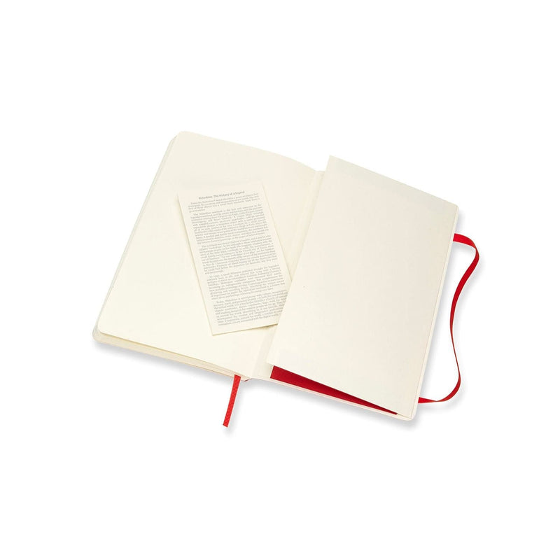 Beige Moleskine Classic  Soft Cover  Note Book -  Plain  -   Large   - Scarlet Red Pads