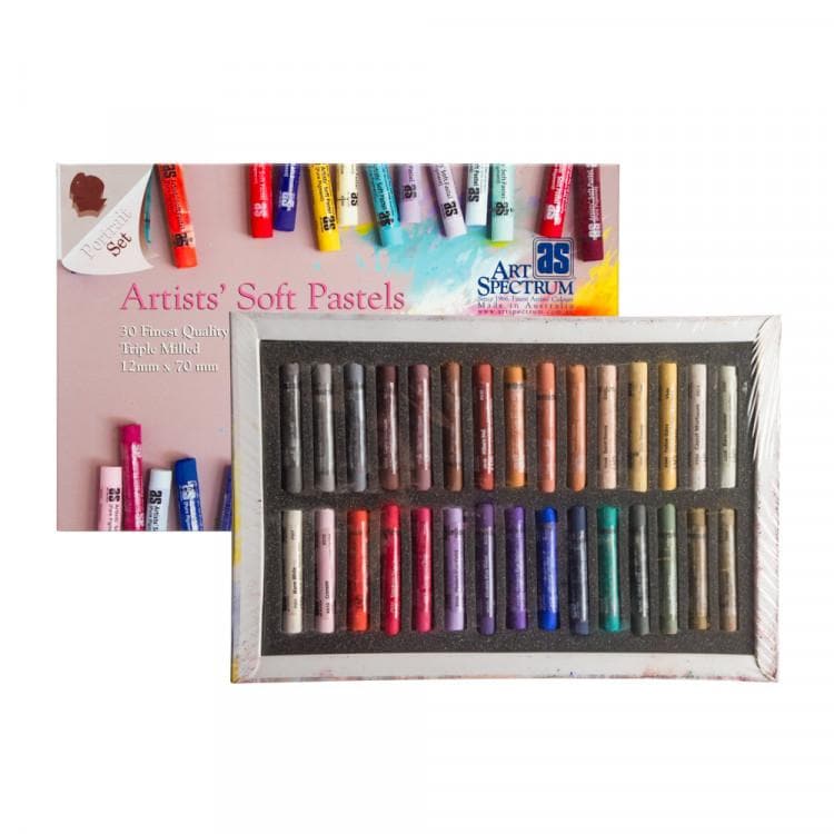 Dark Slate Gray Art Spectrum Standard Pastel Box Set Of 30 Portrait Pastels & Charcoal