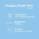 Sky Blue Urban Crafter 100% Premium Acrylic Yarn-Port Royale, 8 Ply, 50g Knitting and Crochet Yarn