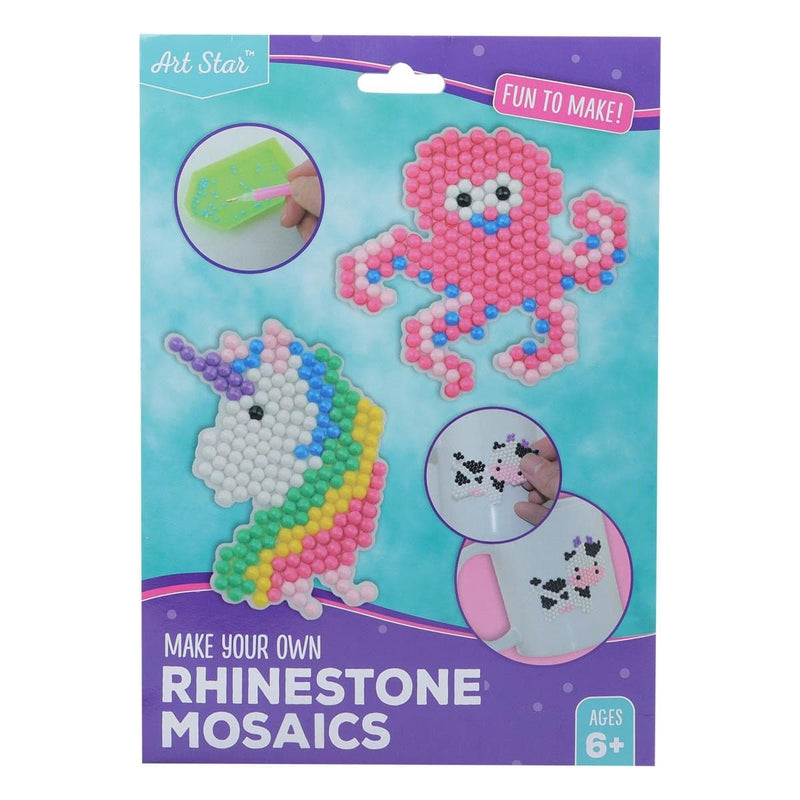 Sky Blue Art Star Make Your Own Unicorn & Octopus Rhinestone Mosaics Kit Kids Craft Kits
