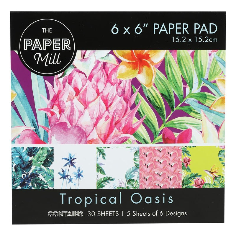 Light Pink The Paper Mill Tropical Oasis Paper Pad 6 x 6 Inch 30 Sheets Cardstock