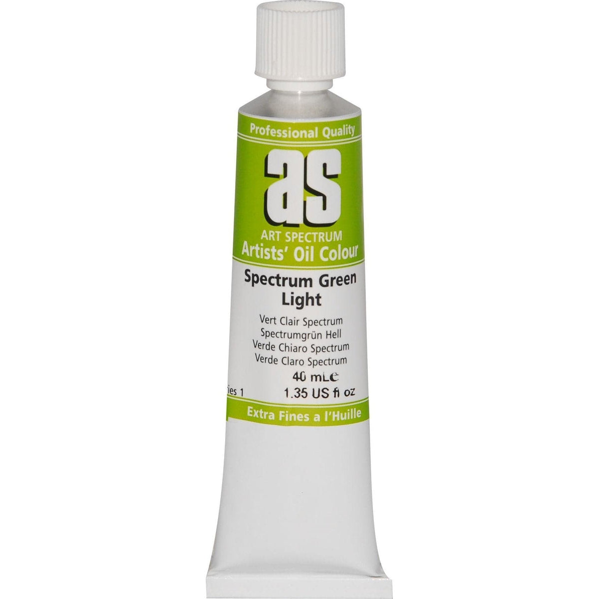 Yellow Green Art Spectrum Oil Paint 40mL Spectrum Green Light  S1 Oil Paints