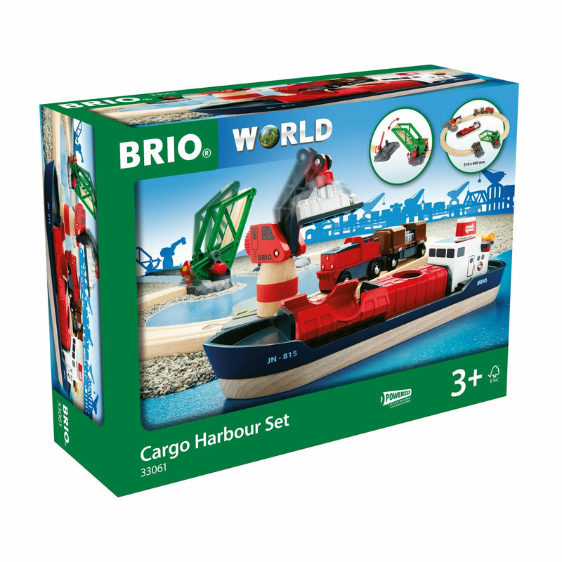 Gray BRIO Set - Cargo Harbour Set 16 pieces Kids Educational Games and Toys