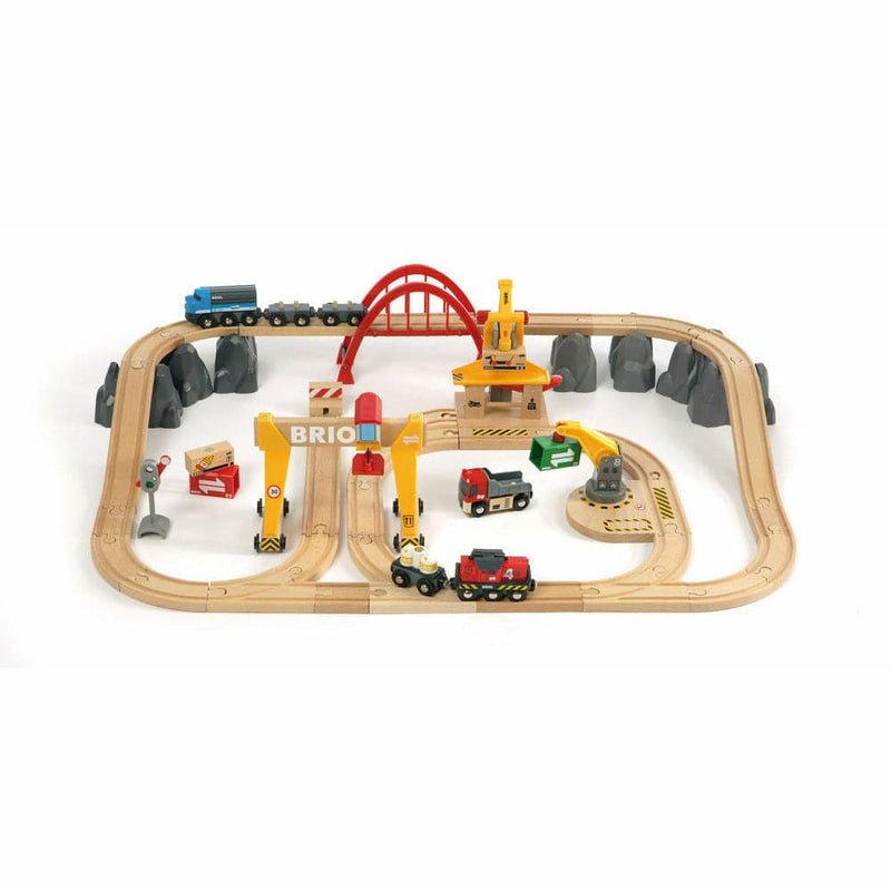 Light Gray BRIO Set - Cargo Railway Deluxe Set 54 pieces Kids Educational Games and Toys