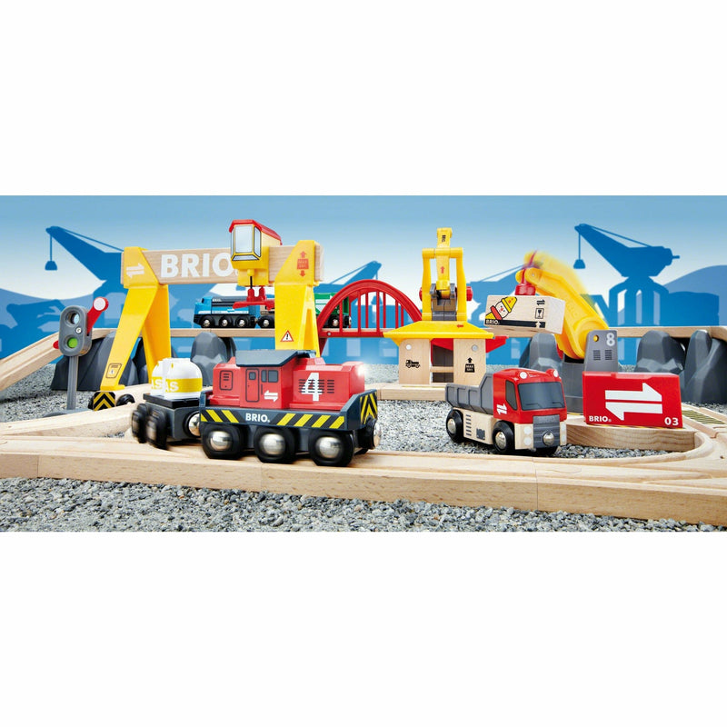 Gray BRIO Set - Cargo Railway Deluxe Set 54 pieces Kids Educational Games and Toys