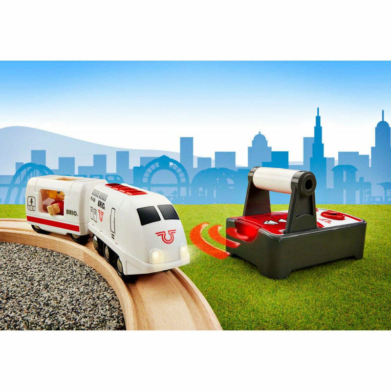 Light Gray BRIO BO - RC Travel Train 4 pieces Kids Educational Games and Toys
