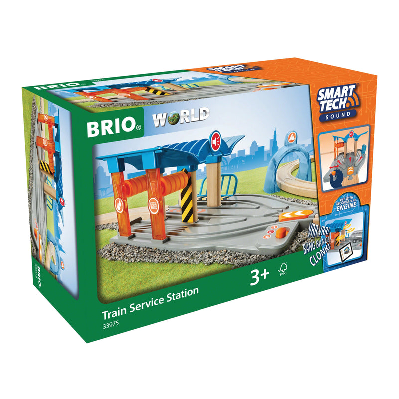 Gray BRIO Smart Tech Sound - Train Service Station 2 pieces Kids Educational Games and Toys