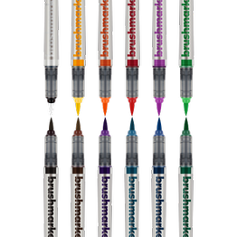 Gray Brushmarker PRO 12 pcs. Set  " 11 Basic colours+blender" Pens and Markers