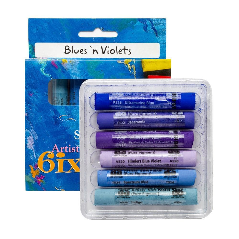 Dark Slate Blue Art Spectrum Standard Pastel Six Pack Blues 'N' Violets Pastels & Charcoal