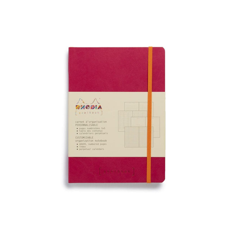 Brown Rhodia Goal Book A5 5x5 Grid  Soft Cover  Raspberry Pads