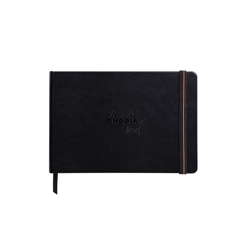 Black Rhodia Touch Carbon Book  Plain  A5 L Soft Cover P  Soft Cover   Black Pads
