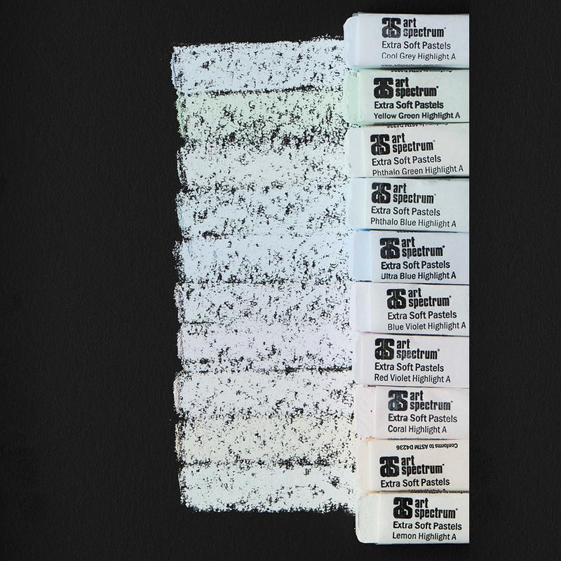 Gray Art Spectrum Extra Soft Square Pastel Set Of 10 - Highlights Pastels & Charcoal