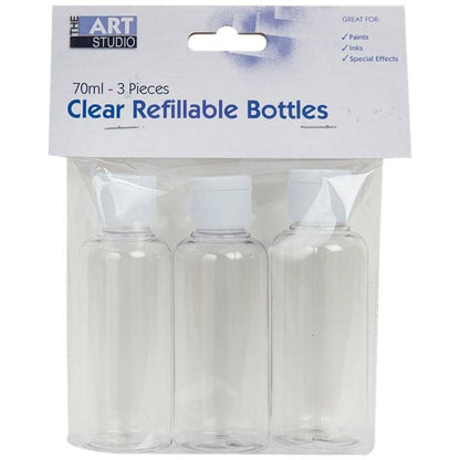 Light Gray Clear Bottle 3 Piece Pack 70ml Craft Storage