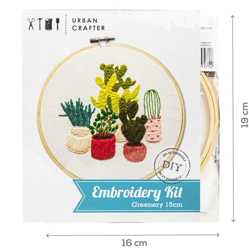 Goldenrod Urban Crafter DIY Greenery Embroidery Kit Needlework Kits