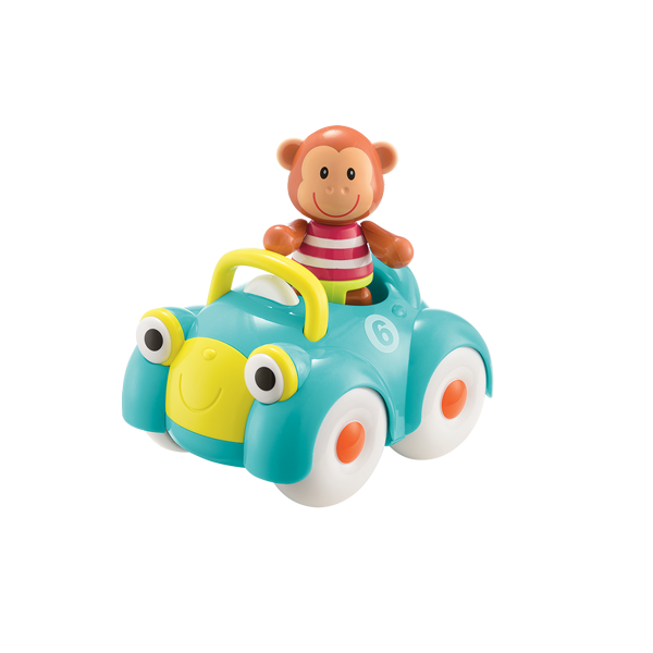 Light Sea Green Early Learning Centre - Toybox Monty Monkey and His Racing Car Kids Educational Games and Toys