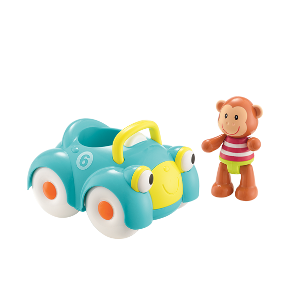 Light Sea Green Early Learning Centre - Toybox Monty Monkey and His Racing Car Kids Educational Games and Toys