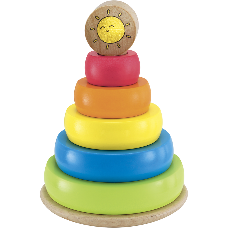 Dark Khaki Early Learning Centre - Wooden Stacking Ring Kids Educational Games and Toys