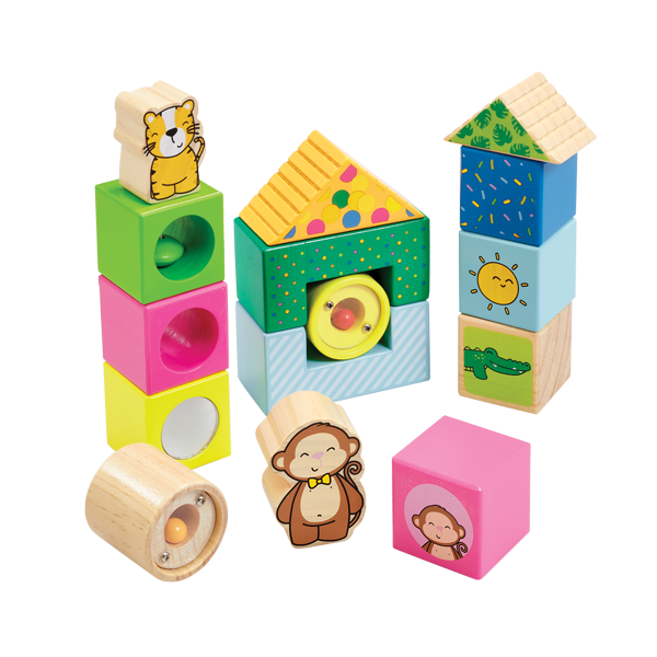 Gray Early Learning Centre - Wooden Activity Blocks Kids Educational Games and Toys