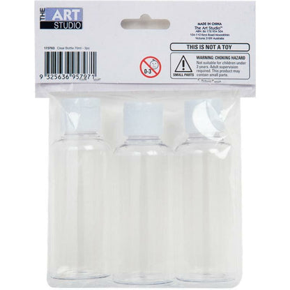 Light Gray Clear Bottle 3 Piece Pack 70ml Craft Storage
