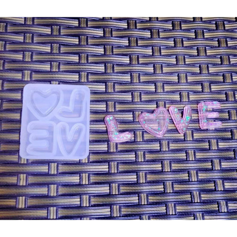 Dim Gray Urban Crafter LOVE Silicone Mould 5.8x5x0.8cm Resin Craft