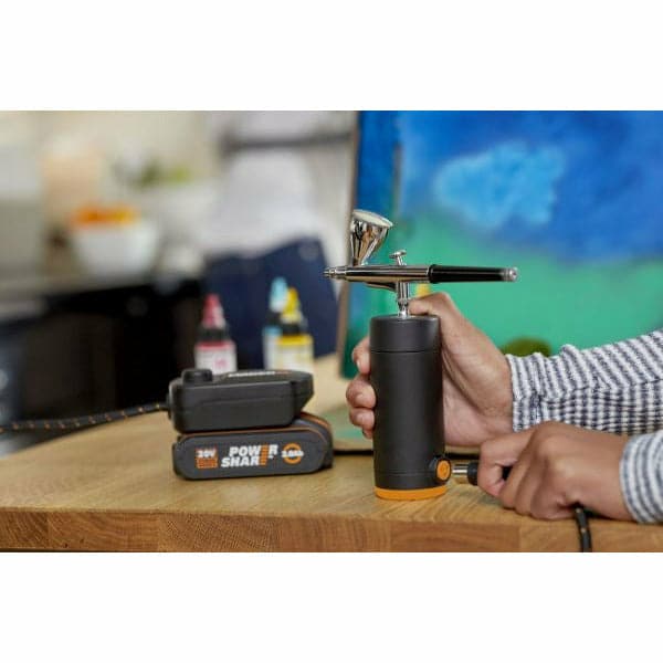 Dim Gray 20V MakerX Double Action Air Brush Gun (Tool Only - Battery / Charger / Hub sold separately) Power Tools for Craft