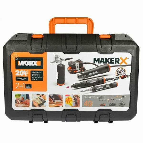 Dim Gray MakerX 20V 4 Piece Combo Kit in Carry Case Power Tools for Craft