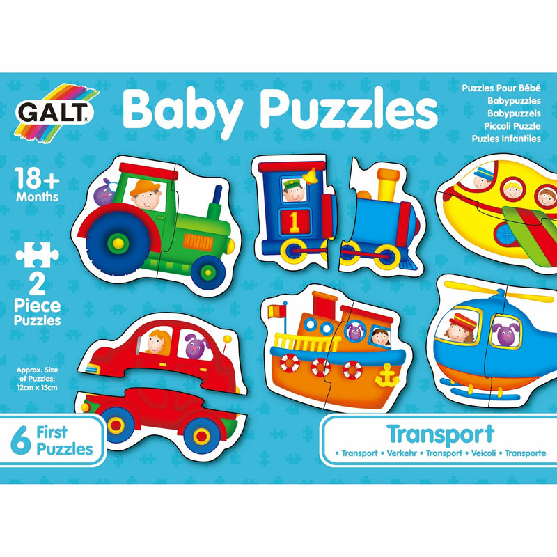 Medium Turquoise Galt - Baby Puzzles - Transport - 2 pieces Puzzles