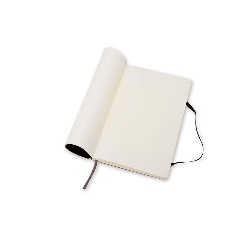 Antique White Moleskine Classic  Soft Cover  Note Book -  Plain  -   Large   - Black Pads