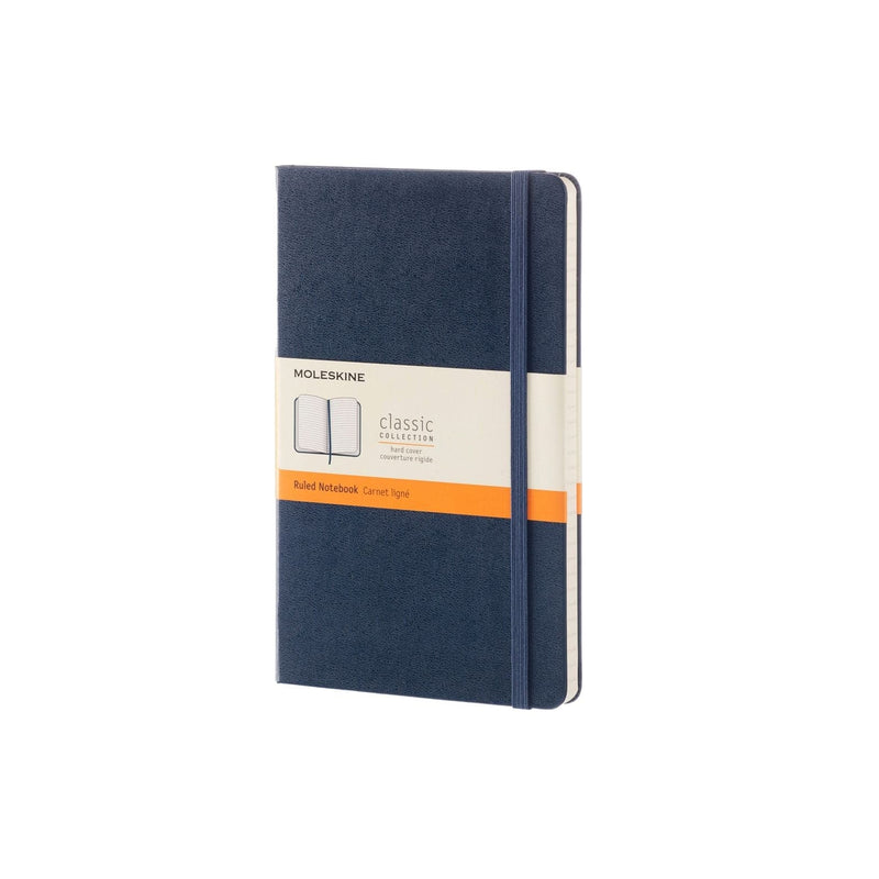 Dark Slate Gray Moleskine Classic  Hard Cover  Note Book - Ruled -   Large   - Sapphire Blue Pads