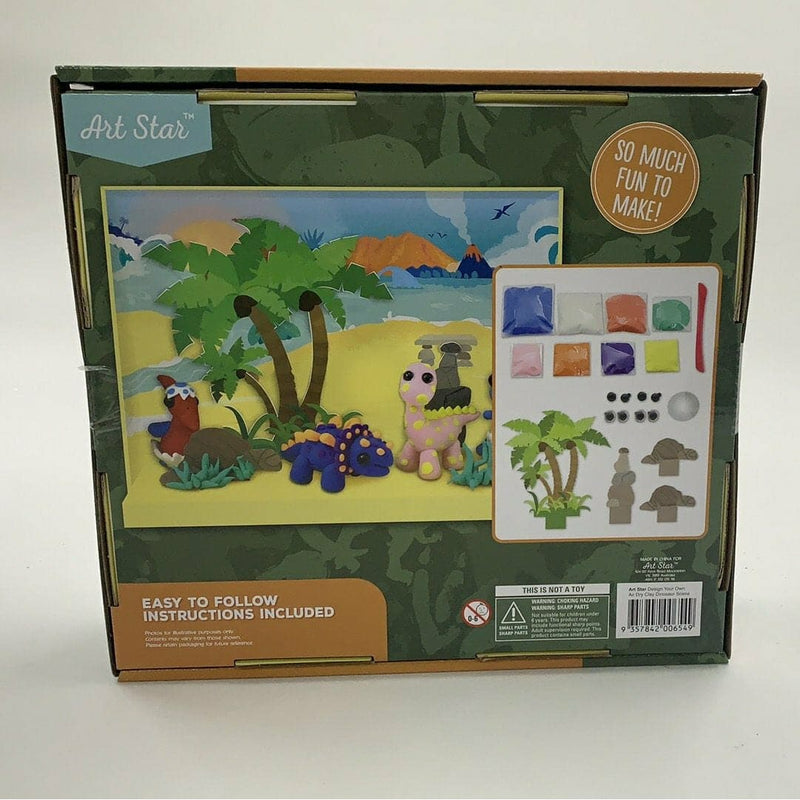 Gray Art Star Design Your Own Air Dry Clay Dinosaurs Scene Kids Craft Kits